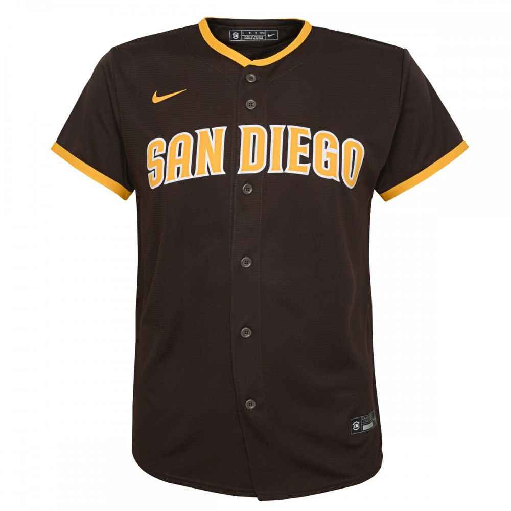 Manny Machado San Diego Padres Youth Alternate Replica Player Jersey - Brown-Pro Kit Vault | Brand New 26/27 Sports Jerseys